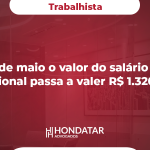 A partir de maio o valor do salário mínimo nacional passa a valer R$ 1.320,00