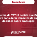 3ª Turma do TRT-15 decide que CADE deve considerar impactos de suas decisões sobre empregos